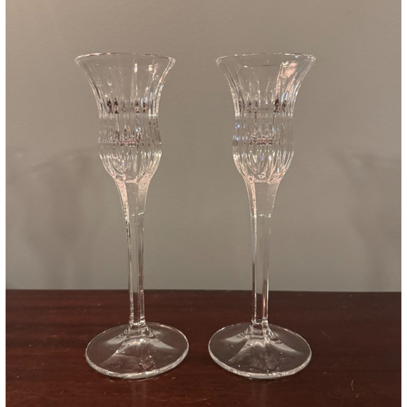 Mikasa Icicles Crystal Candle Holders 7.75" Pair Made In Germany Elegant Holiday - Picture 2 of 8